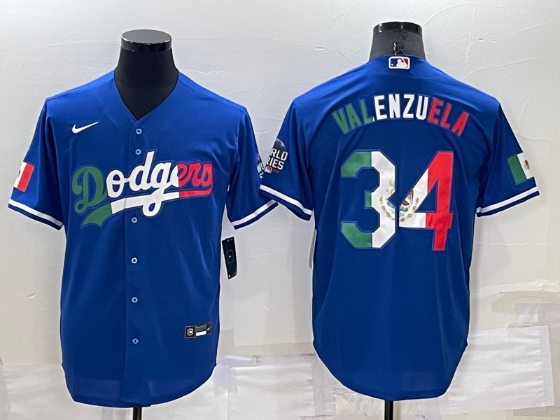 Men's Los Angeles Dodgers Fernando Valenzuela #34 Blue Jersey